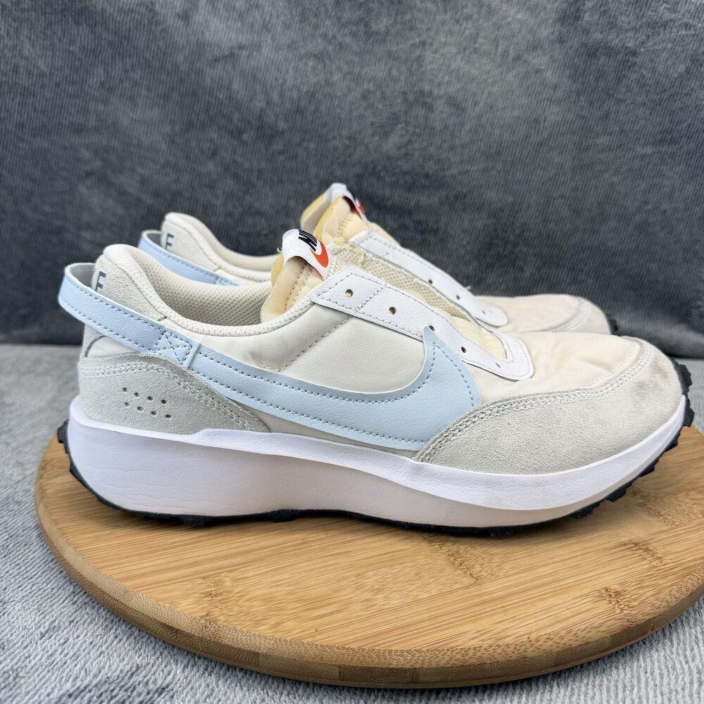 Nike Waffle Debut Shoes Womens Size 9 White Suede Sneakers DH9523-105 No Insoles